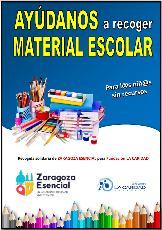 Campaña de recogida de material escolar 2022 - Zaragoza Esencial